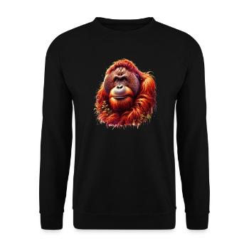 Orang-Utan Orang-Utan - Unisex Pullover - Schwarz - Vorne - Alina (178cm) & Michal (187cm)
