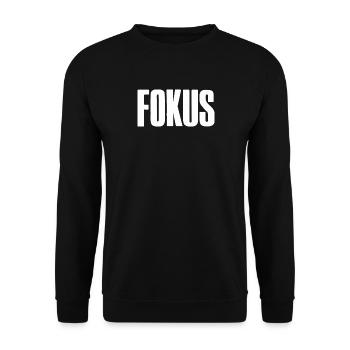 Fokus Spruch für Gründer Unternehmer Startup - Unisex Pullover - Schwarz - Vorne - Alina (178cm) & Michal (187cm)