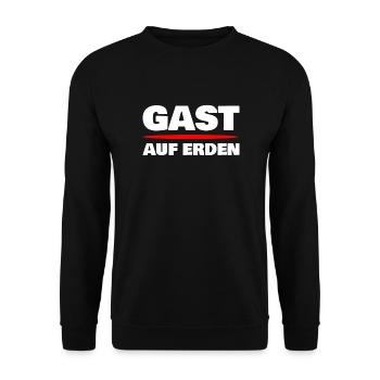 Gast auf Erden Christlich Glaube Jesus - Unisex Pullover - Schwarz - Vorne - Alina (178cm) & Michal (187cm)