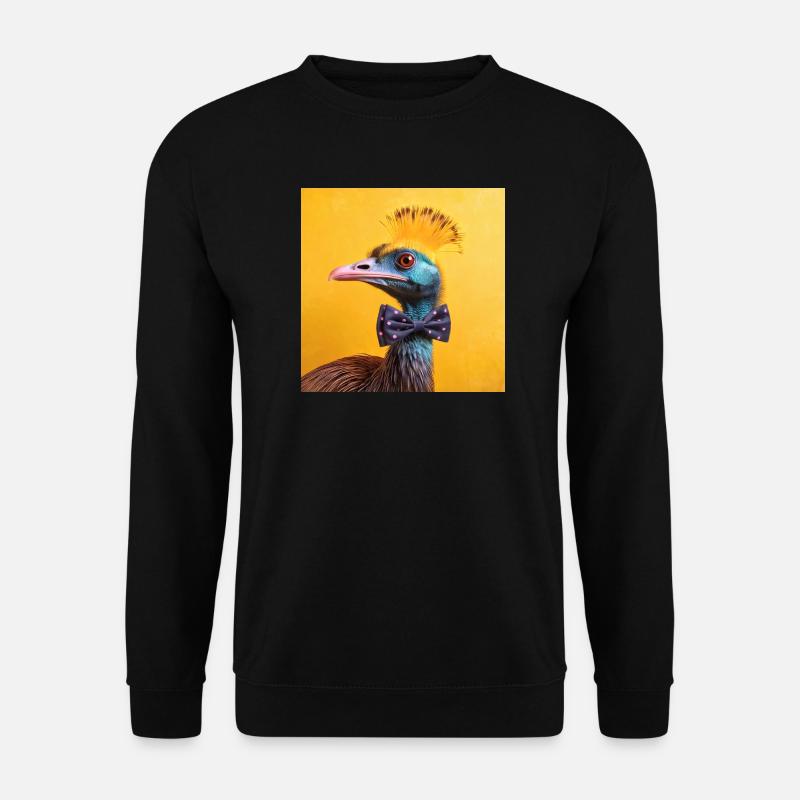 Blue Bird with Bow Tie - Unisex Sweatshirt - black