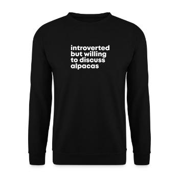 Alpaca - Unisex Sweatshirt - black - Front - Alina (178cm) & Michal (187cm)