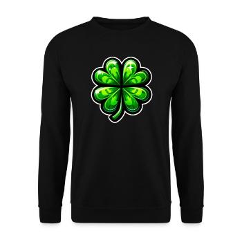 Trèfle à quatre feuilles - Sweat-shirt Unisexe - noir - Devant - Alina (178cm) & Michal (187cm)