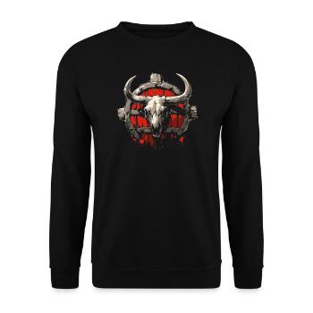 Crâne de bison - Sweat-shirt Unisexe - noir - Devant - Alina (178cm) & Michal (187cm)
