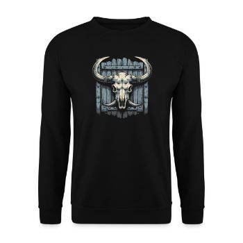 Crâne de bison - Sweat-shirt Unisexe - noir - Devant - Alina (178cm) & Michal (187cm)