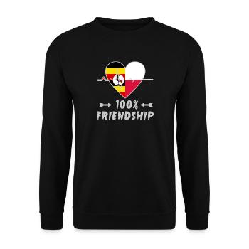 Uganda and Poland 100% friendship - Unisex Sweatshirt - black - Front - Alina (178cm) & Michal (187cm)