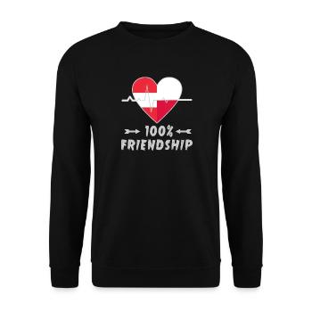 L'Autriche et la Pologne : amitié à 100 % - Sweat-shirt Unisexe - noir - Devant - Alina (178cm) & Michal (187cm)