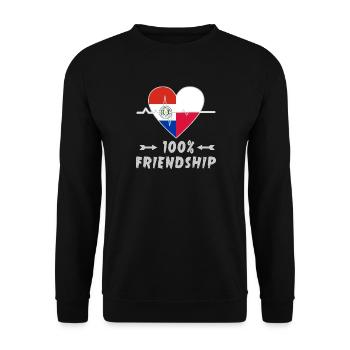 100 % amitié entre le Paraguay et la Pologne - Sweat-shirt Unisexe - noir - Devant - Alina (178cm) & Michal (187cm)