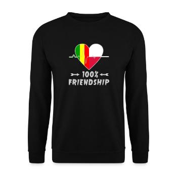 100 % amitié entre le Mali et la Pologne - Sweat-shirt Unisexe - noir - Devant - Alina (178cm) & Michal (187cm)