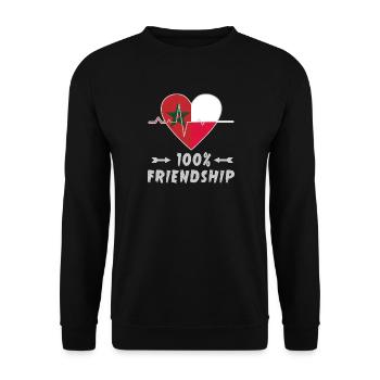 100 % amitié entre le Maroc et la Pologne - Sweat-shirt Unisexe - noir - Devant - Alina (178cm) & Michal (187cm)
