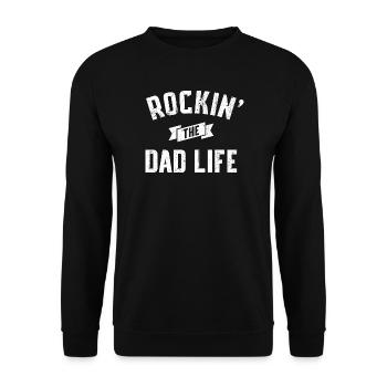 Rockin' Dad Life - Unisex Pullover - Schwarz - Vorne - Alina (178cm) & Michal (187cm)