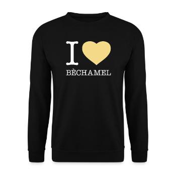 J’ADORE LA BÉCHAMEL - Sweat-shirt Unisexe - noir - Devant - Alina (178cm) & Michal (187cm)