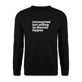 hippopotame - Sweat-shirt Unisexe - noir - Devant - Alina (178cm) & Michal (187cm)