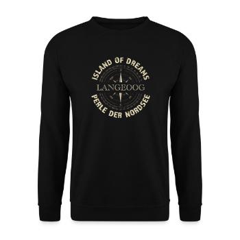 Island of Dreams - Langeoog - Unisex Pullover - Schwarz - Vorne - Alina (178cm) & Michal (187cm)