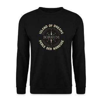 Island of Dreams - Borkum - Unisex Pullover - Schwarz - Vorne - Alina (178cm) & Michal (187cm)