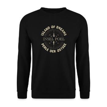 Island of Dreams - Insel Poel - Unisex Pullover - Schwarz - Vorne - Alina (178cm) & Michal (187cm)