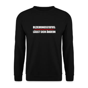 Beziehungsstatus Lässt Sich Ändern Single - Unisex Pullover - Schwarz - Vorne - Alina (178cm) & Michal (187cm)