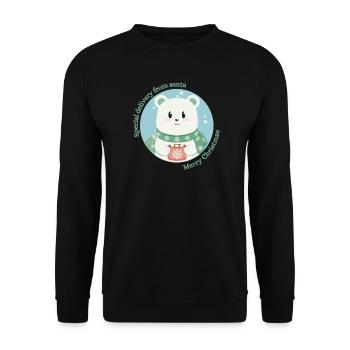 Livraison spéciale du Père Noël - Little Polar Bear - Sweat-shirt Unisexe - noir - Devant - Alina (178cm) & Michal (187cm)
