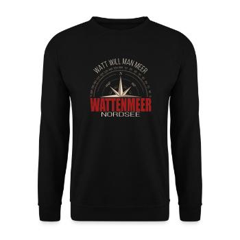 Wattenmeer - Nordsee - Watt will man Meer - Unisex Pullover - Schwarz - Vorne - Alina (178cm) & Michal (187cm)