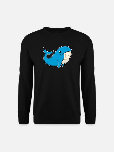 Image joyeuse d’une baleine bleue - Sweat-shirt Unisexe - noir