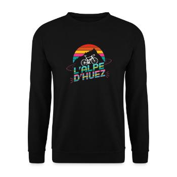 Alpe d'Huez Radsport-Design - Unisex Pullover - Schwarz - Vorne - Alina (178cm) & Michal (187cm)