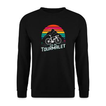Col du Col du Tourmalet, cycling T- Cycling Design - Unisex Sweatshirt - black - Front - Alina (178cm) & Michal (187cm)