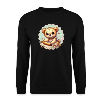 Baking Christmas Teddy – Sweet Festive Joy - Unisex Sweatshirt - black - Front - Alina (178cm) & Michal (187cm)