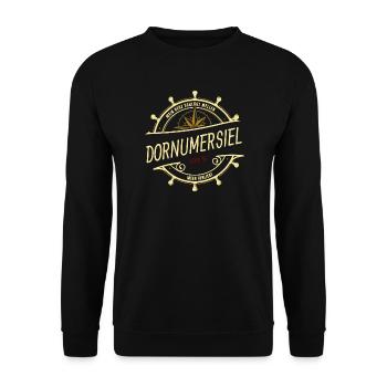 Mein Herz schlägt Wellen - Dornumersiel - Unisex Pullover - Schwarz - Vorne - Alina (178cm) & Michal (187cm)