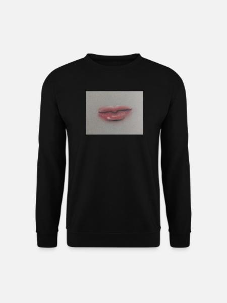 Expressive Lippenkunst auf Graufolie - Unisex Pullover - Schwarz