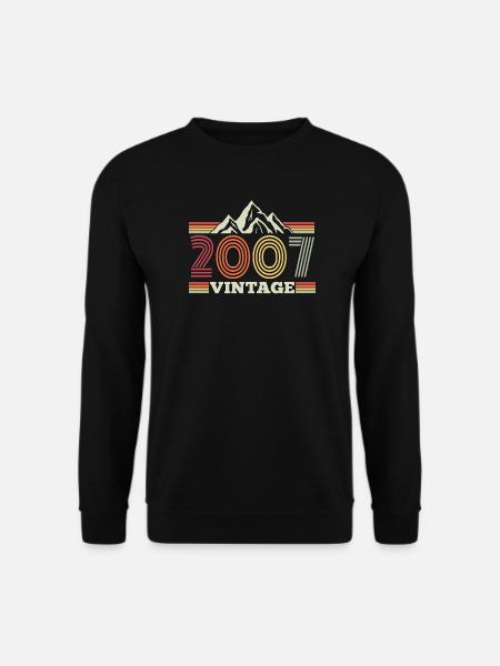Geburtstag Jahrgang 2007 Retro Natur Berge - Unisex Pullover - Schwarz