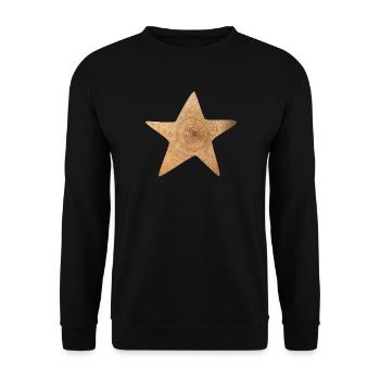 Stern Holz Weihnachten Wald Natur Winter Xmas - Unisex Pullover - Schwarz - Vorne - Alina (178cm) & Michal (187cm)