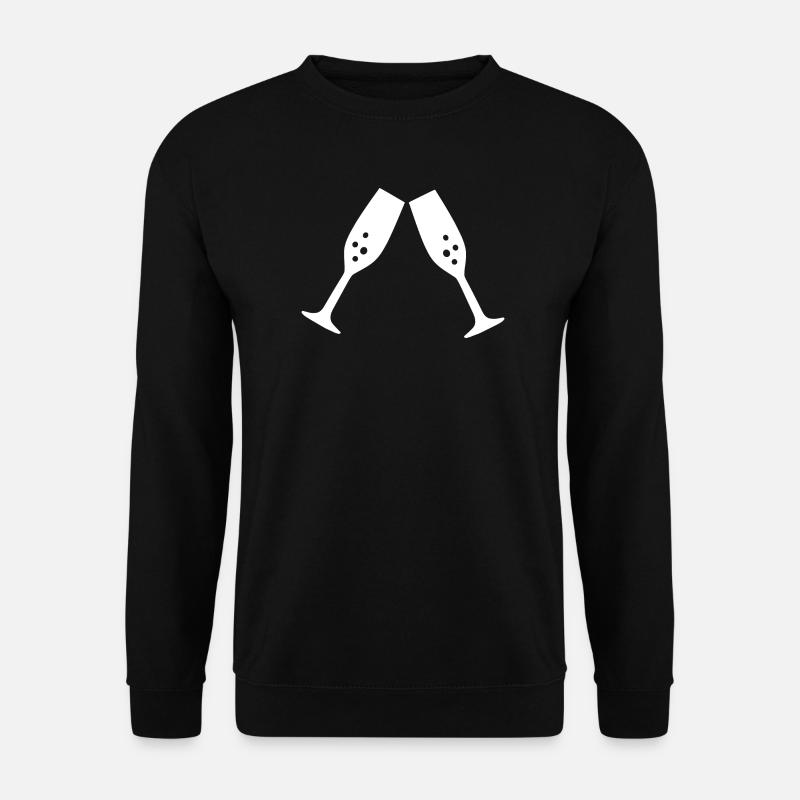 Sekt Sektglas Geschenk Weihnachten - Unisex Pullover - Schwarz