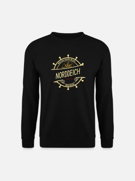 Mein Herz schlägt Wellen - Norddeich - Unisex Pullover - Schwarz