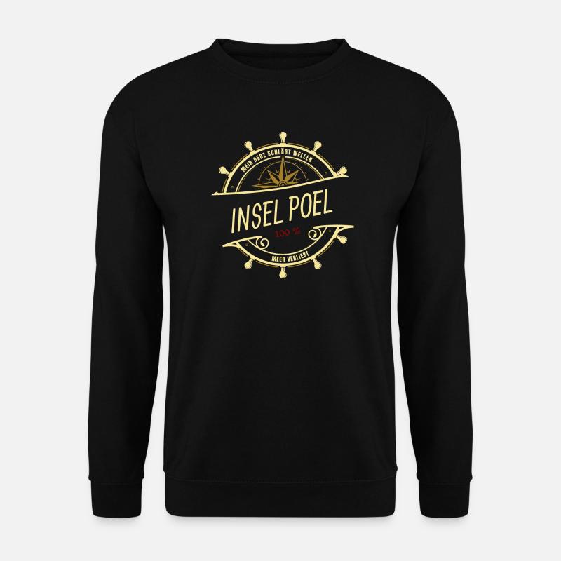 Mein Herz schlägt Wellen - Insel Poel - Unisex Pullover - Schwarz