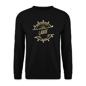 Mein Herz schlägt Wellen - Laboe - Unisex Pullover - Schwarz - Vorne - Alina (178cm) & Michal (187cm)