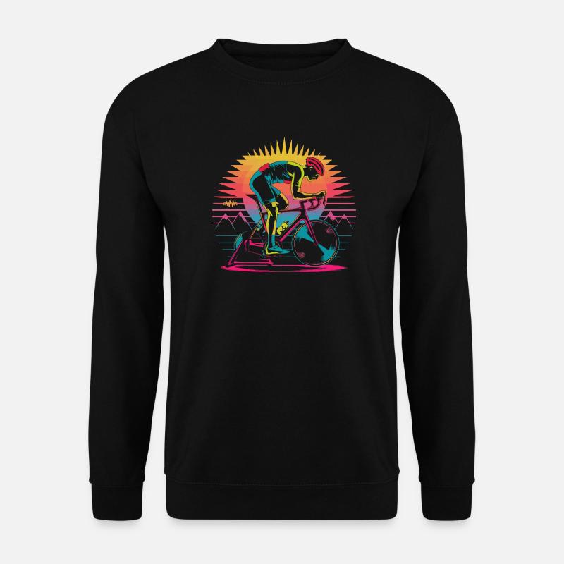 Retro Cyclist Turbo Trainer - Unisex Pullover - Schwarz
