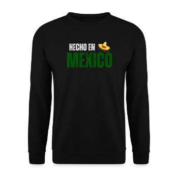 Hergestellt in Mexiko, mexikanischer Stolz - Unisex Pullover - Schwarz - Vorne - Alina (178cm) & Michal (187cm)