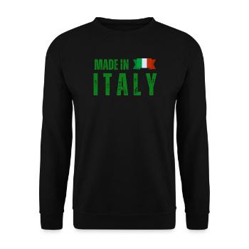 Fabriqué en Italie, fierté italienne - Sweat-shirt Unisexe - noir - Devant - Alina (178cm) & Michal (187cm)