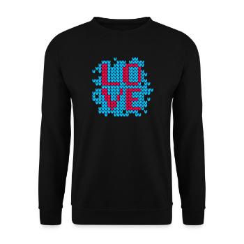 Knitting Pattern Love Love Winter Christmas Xmas - Unisex Sweatshirt - black - Front - Alina (178cm) & Michal (187cm)