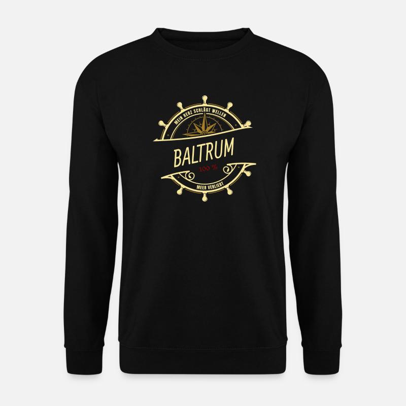 Mein Herz schlägt Wellen - Baltrum - Unisex Pullover - Schwarz