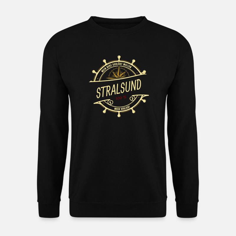 Mein Herz schlägt Wellen - Stralsund - Unisex Pullover - Schwarz