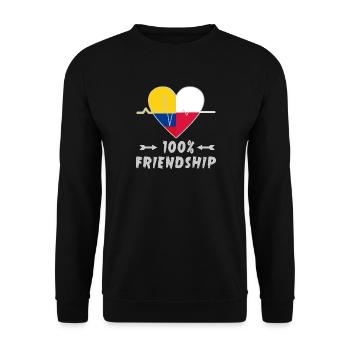 100 % amitié entre la Colombie et la Pologne - Sweat-shirt Unisexe - noir - Devant - Alina (178cm) & Michal (187cm)