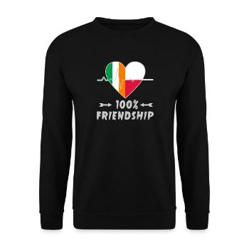 L'Irlande et la Pologne : amitié à 100 % - Sweat-shirt Unisexe - noir - Devant - Alina (178cm) & Michal (187cm)