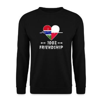 Gambia and Poland 100% friendship - Unisex Sweatshirt - black - Front - Alina (178cm) & Michal (187cm)