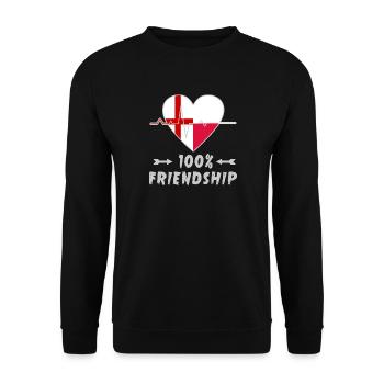 100 % amitié entre l'Angleterre et la Pologne - Sweat-shirt Unisexe - noir - Devant - Alina (178cm) & Michal (187cm)