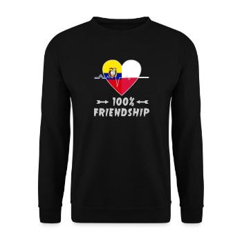 L'Equateur et la Pologne : amitié à 100 % - Sweat-shirt Unisexe - noir - Devant - Alina (178cm) & Michal (187cm)