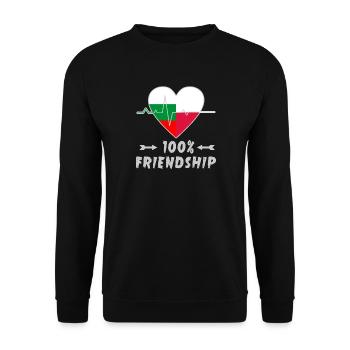 Bulgaria and Poland 100% friendship - Unisex Sweatshirt - black - Front - Alina (178cm) & Michal (187cm)