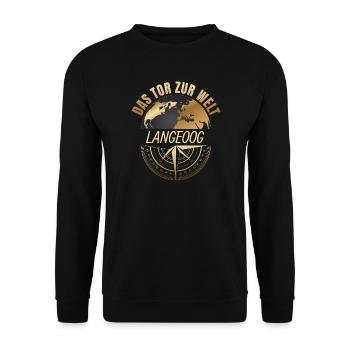 Das Tor zur Welt - Langeoog - Unisex Pullover - Schwarz - Vorne - Alina (178cm) & Michal (187cm)