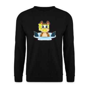 Erdmännchen Taucher Haiflosse Tauchen - Unisex Pullover - Schwarz - Vorne - Alina (178cm) & Michal (187cm)