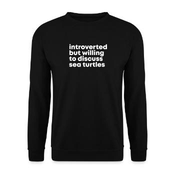 tortue marine - Sweat-shirt Unisexe - noir - Devant - Alina (178cm) & Michal (187cm)