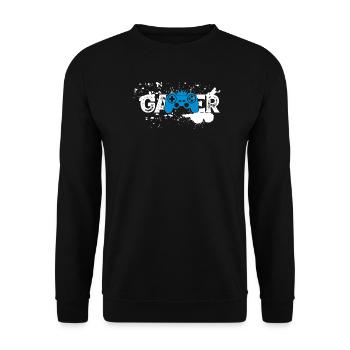 Gamer Splash Controller - Unisex Pullover - Schwarz - Vorne - Alina (178cm) & Michal (187cm)